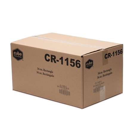 Cubeware Cubeware 56 oz. Rectangular Black & Clear Vented Lid, PK100 CR-1156B-VL100